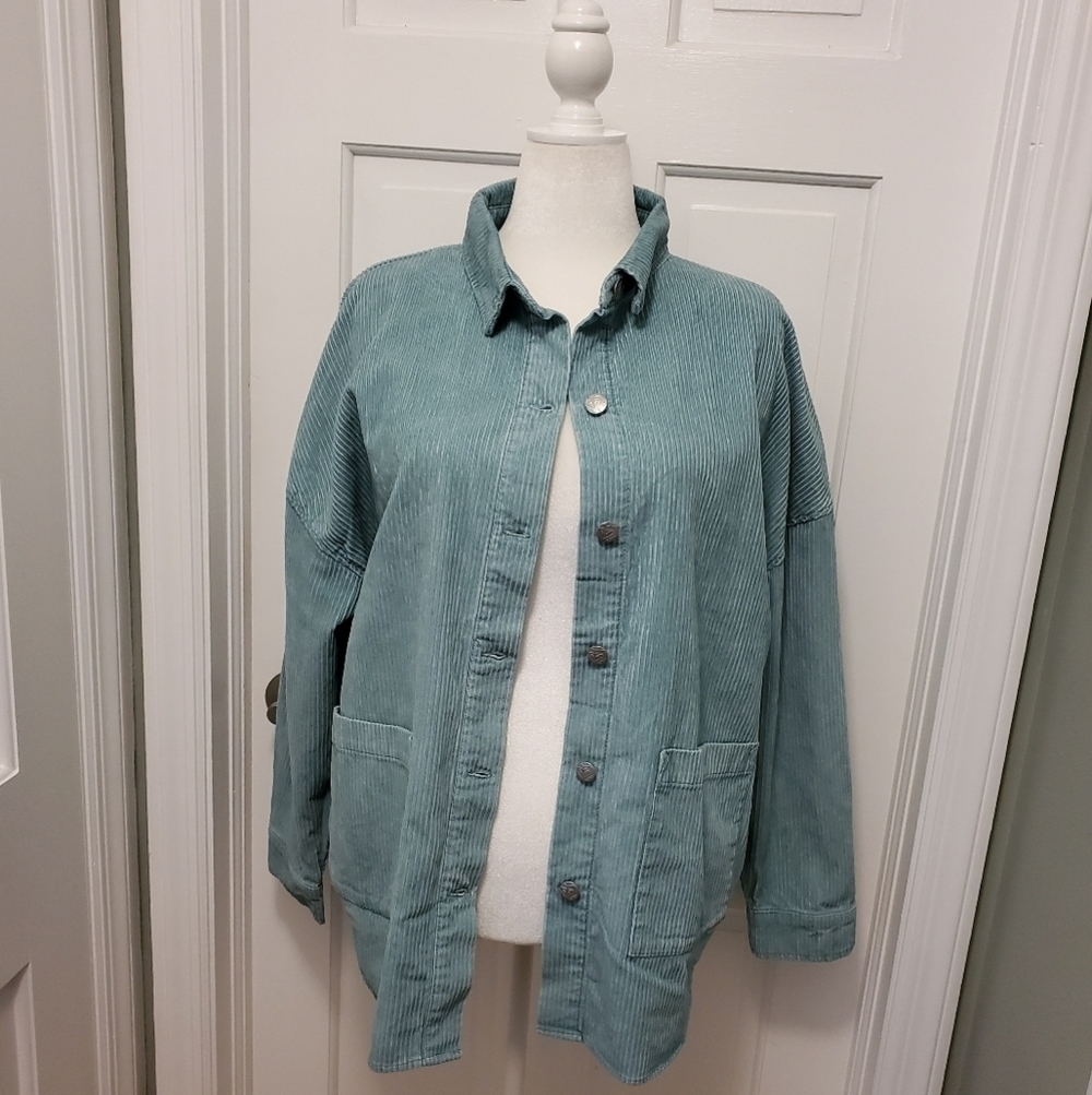 NWT ROXY Washed Cord Jacket Size Large, Relaxed Fit, Casual Wear $78.00